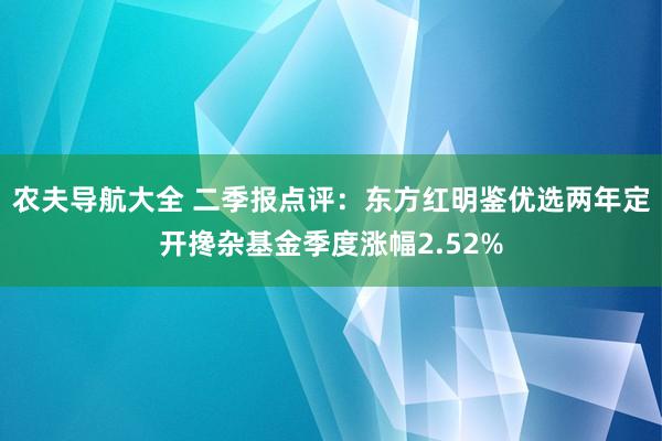 农夫导航大全 二季报点评：东方红明鉴优选两年定开搀杂基金季度涨幅2.52%