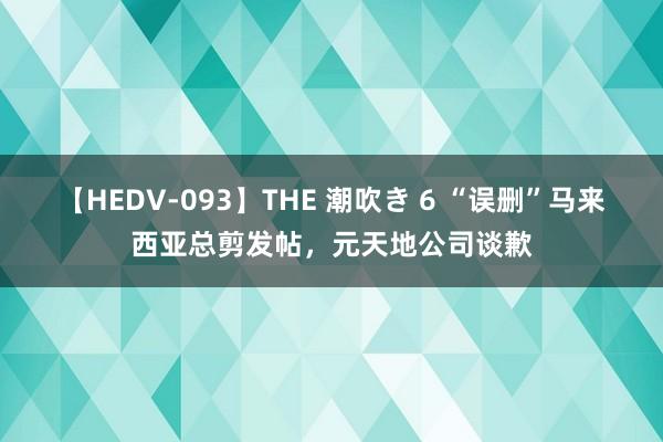 【HEDV-093】THE 潮吹き 6 “误删”马来西亚总剪发帖，元天地公司谈歉