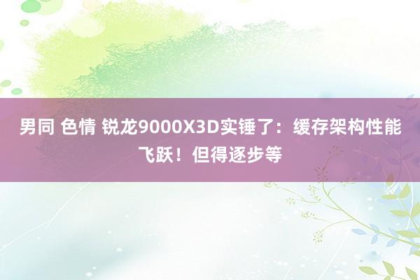 男同 色情 锐龙9000X3D实锤了：缓存架构性能飞跃！但得逐步等