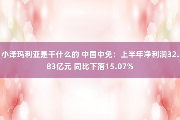 小泽玛利亚是干什么的 中国中免：上半年净利润32.83亿元 同比下落15.07%