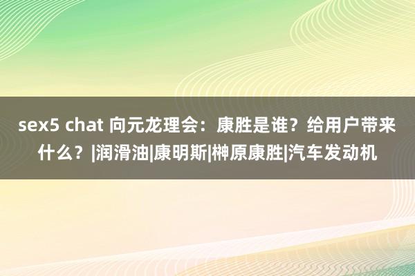 sex5 chat 向元龙理会：康胜是谁？给用户带来什么？|润滑油|康明斯|榊原康胜|汽车发动机