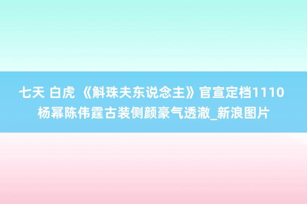 七天 白虎 《斛珠夫东说念主》官宣定档1110 杨幂陈伟霆古装侧颜豪气透澈_新浪图片